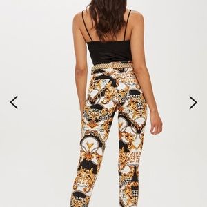 Versace-style chain print high-waist jeans
